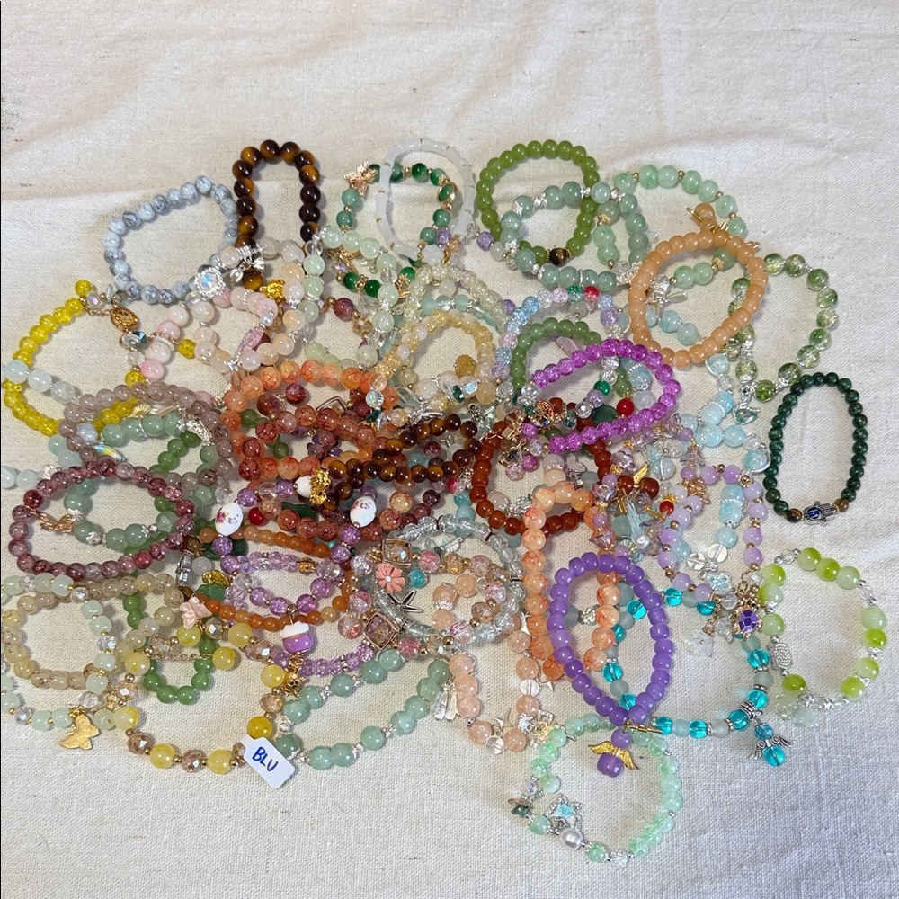 Colorful Beaded Bracelets Set lot of 50